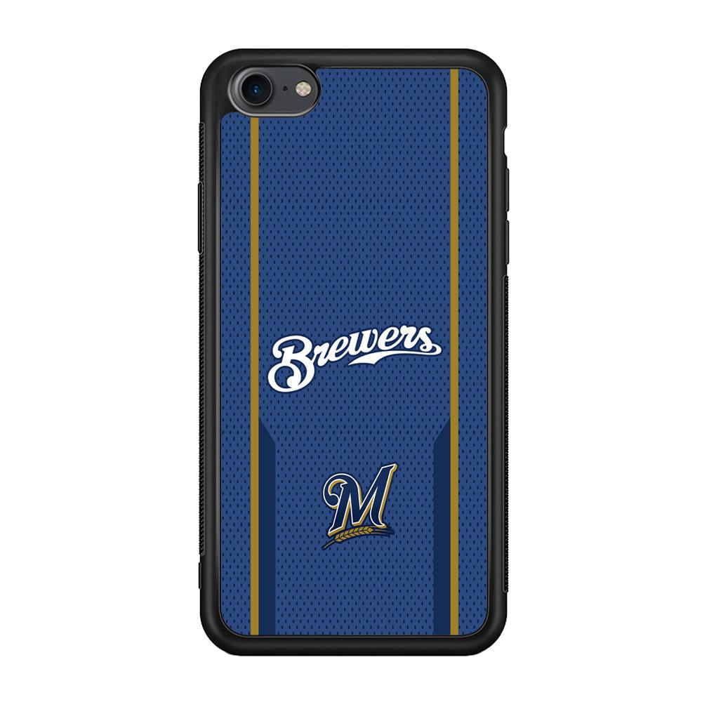 Milwaukee Brewers Golden Pillar iPhone 7 Case-Rubber Black (2D Case)-Oxvistore