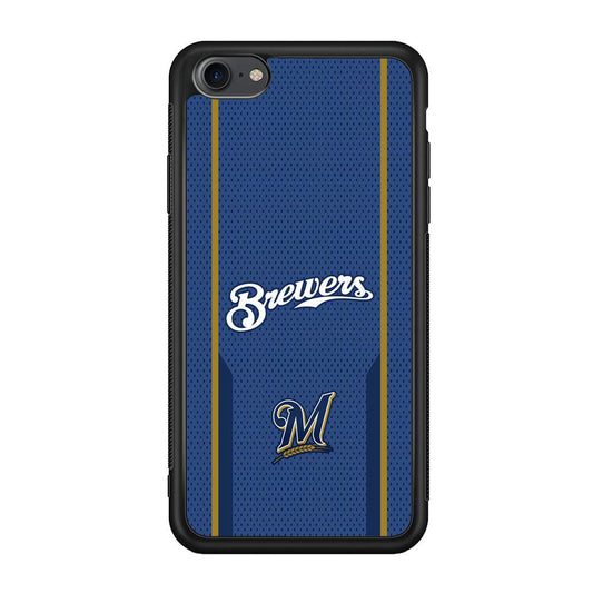 Milwaukee Brewers Golden Pillar iPhone 7 Case-Rubber Black (2D Case)-Oxvistore