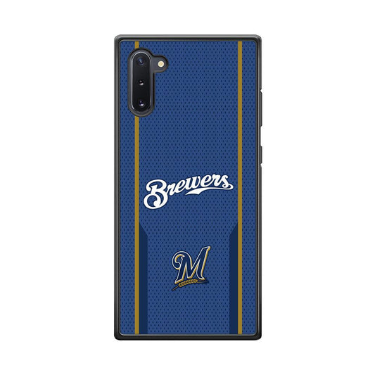 Milwaukee Brewers Golden Pillar Samsung Galaxy Note 10 Case-Rubber Black (2D Case)-Oxvistore