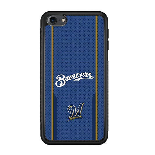 Milwaukee Brewers Golden Pillar iPod Touch 6 Case-Rubber Black (2D Case)-Oxvistore
