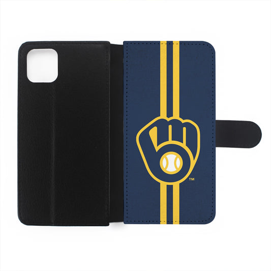 Milwaukee Brewers Logo Flip Wallet Phone Case