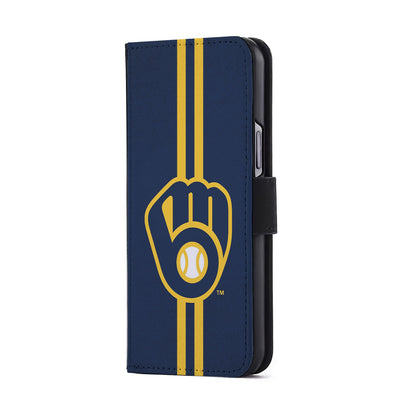 Milwaukee Brewers Logo Flip Wallet Phone Case