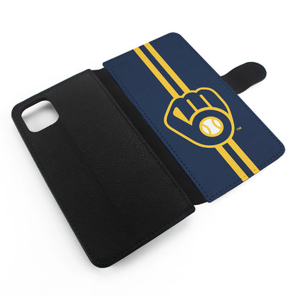 Milwaukee Brewers Logo Flip Wallet Phone Case