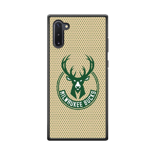 Milwaukee Bucks Grand Patern Samsung Galaxy Note 10 Case-Rubber Black (2D Case)-Oxvistore