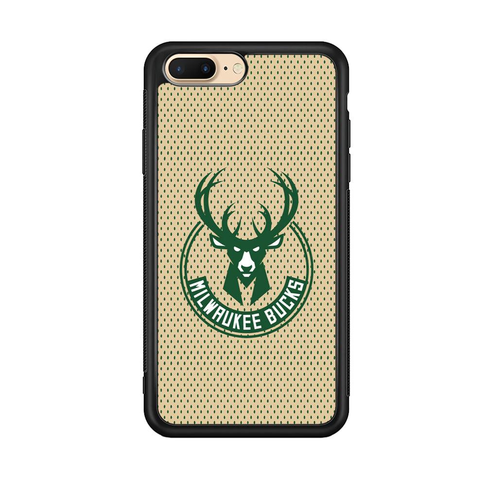 Milwaukee Bucks Grand Patern iPhone 7 Plus Case-Rubber Black (2D Case)-Oxvistore