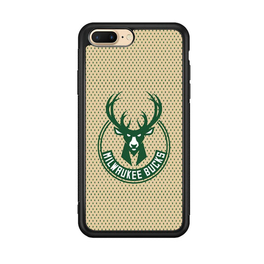 Milwaukee Bucks Grand Patern iPhone 7 Plus Case-Rubber Black (2D Case)-Oxvistore