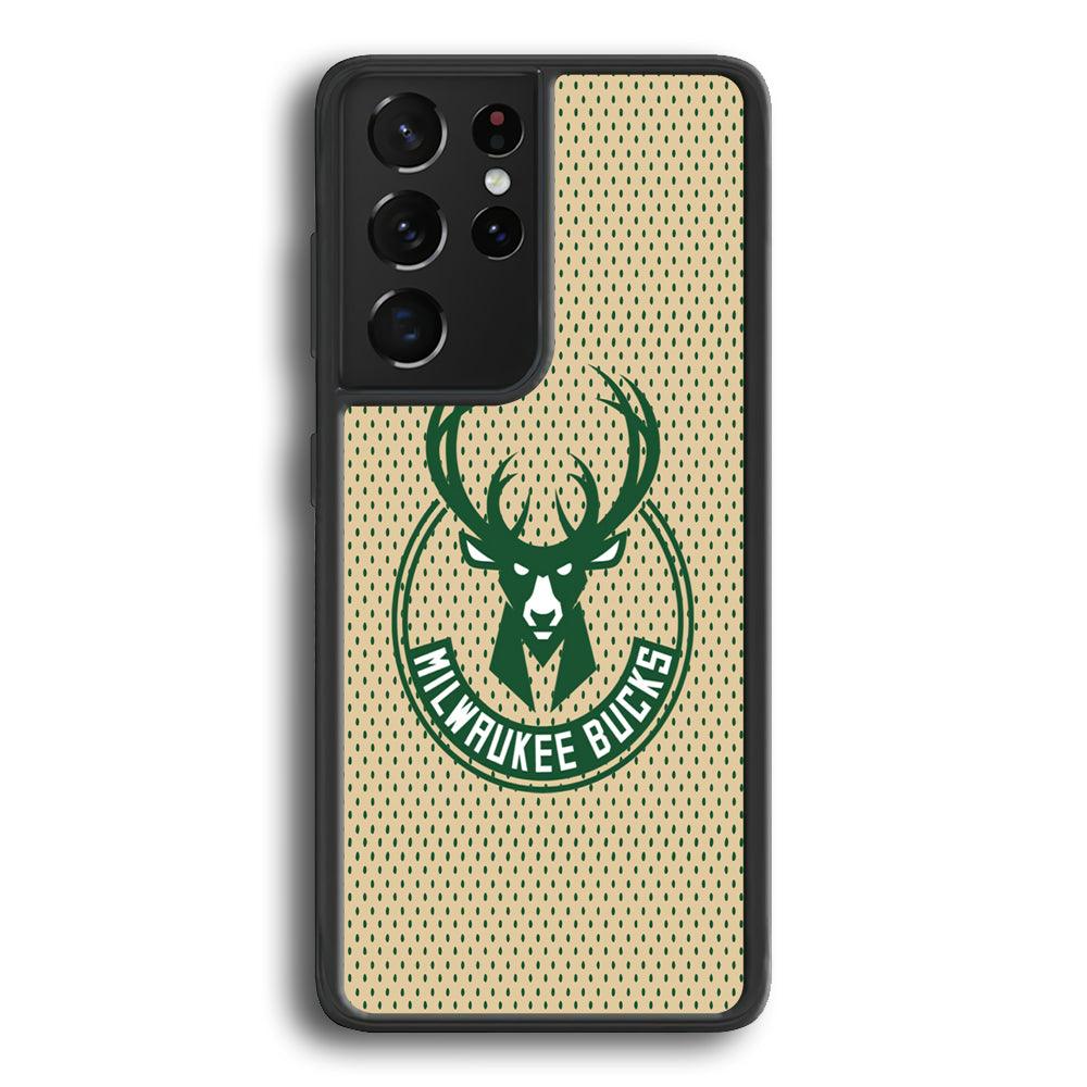 Milwaukee Bucks Grand Patern Samsung Galaxy S24 Ultra Case-Rubber Black (2D Case)-Oxvistore