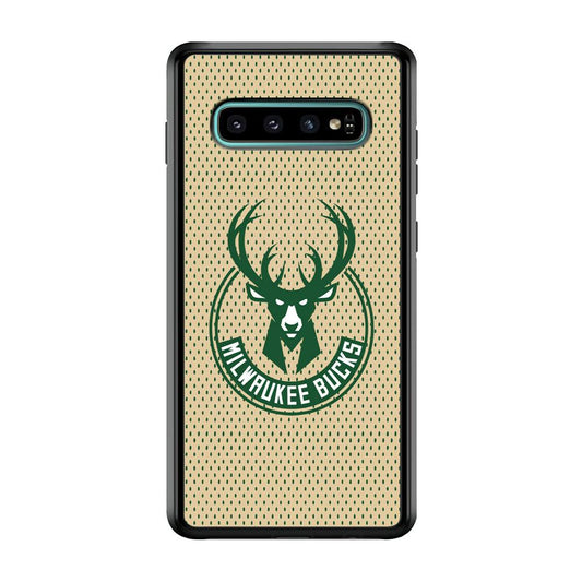 Milwaukee Bucks Grand Patern Samsung Galaxy S10 Case-Rubber Black (2D Case)-Oxvistore