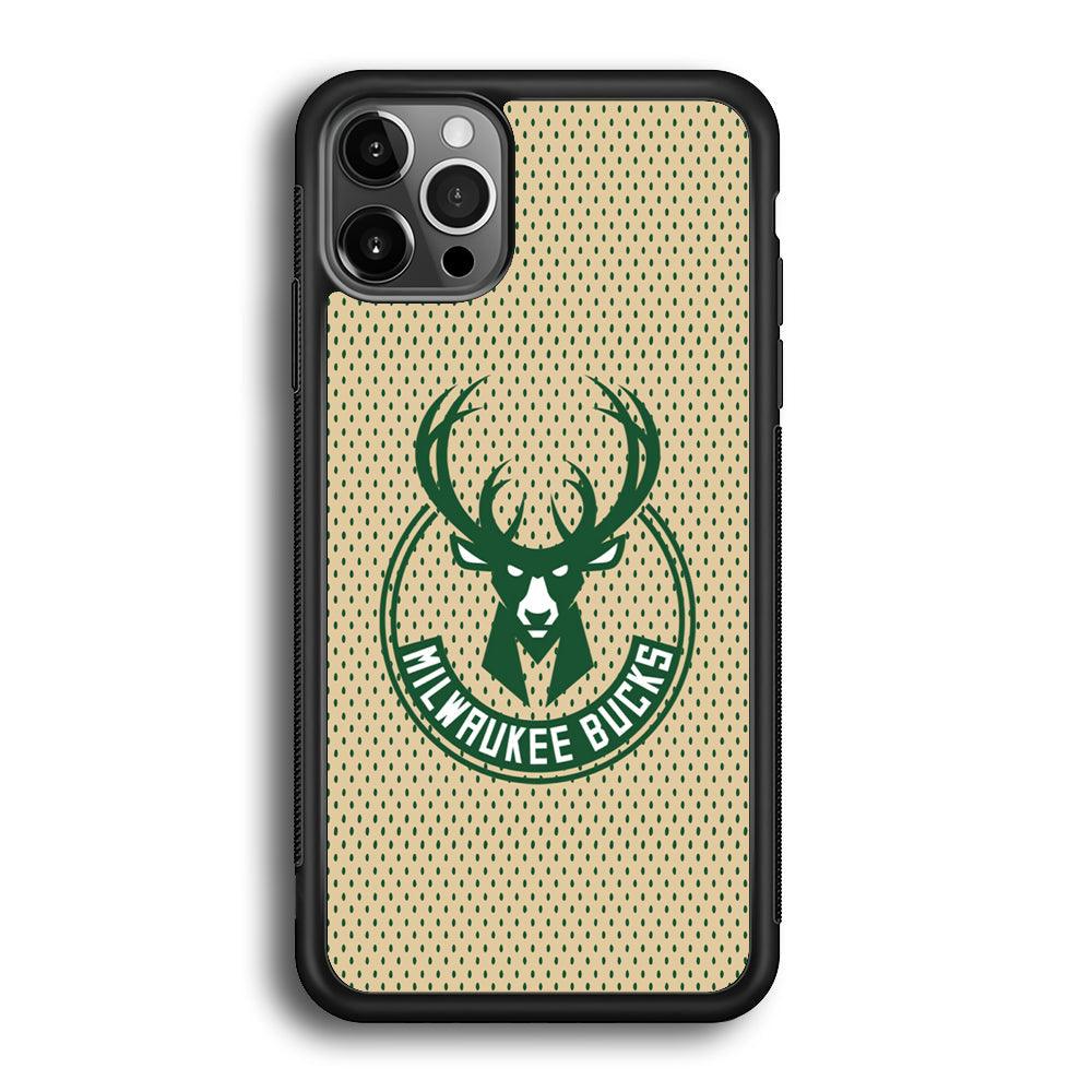 Milwaukee Bucks Grand Patern iPhone 12 Pro Case-Rubber Black (2D Case)-Oxvistore