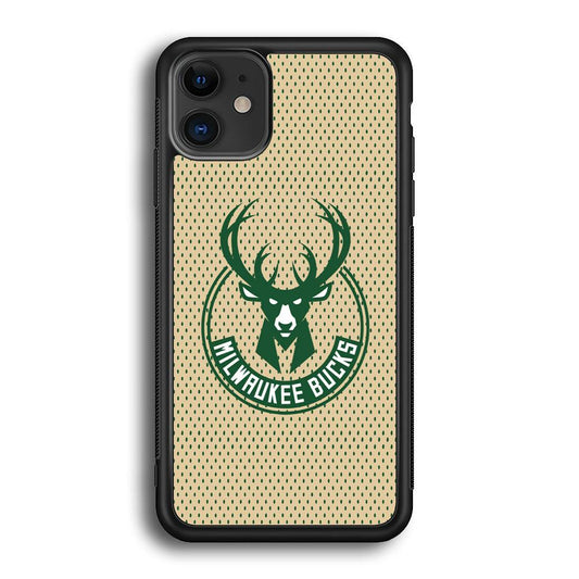 Milwaukee Bucks Grand Patern iPhone 11 Case-Rubber Black (2D Case)-Oxvistore