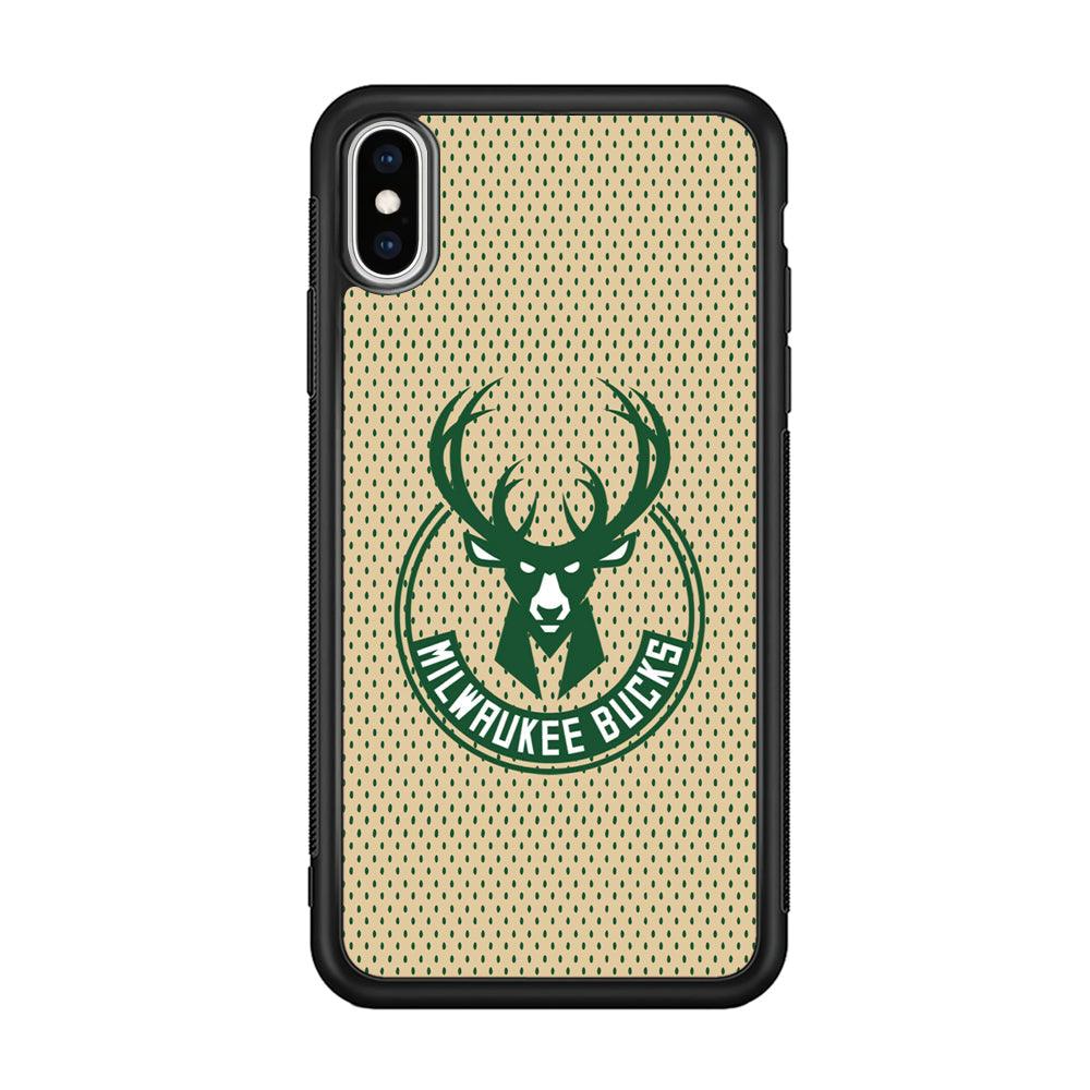 Milwaukee Bucks Grand Patern iPhone XS Case-Rubber Black (2D Case)-Oxvistore