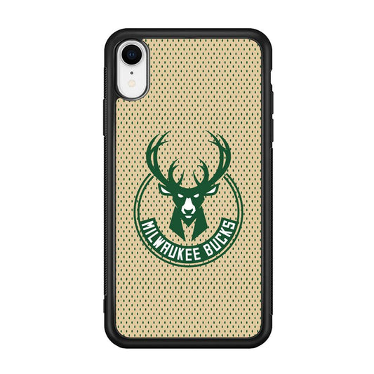 Milwaukee Bucks Grand Patern iPhone XR Case-Rubber Black (2D Case)-Oxvistore
