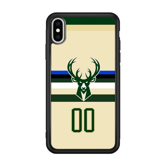 Milwaukee Bucks Light Cream Jersey iPhone Xs Max Case-Rubber Black (2D Case)-Oxvistore