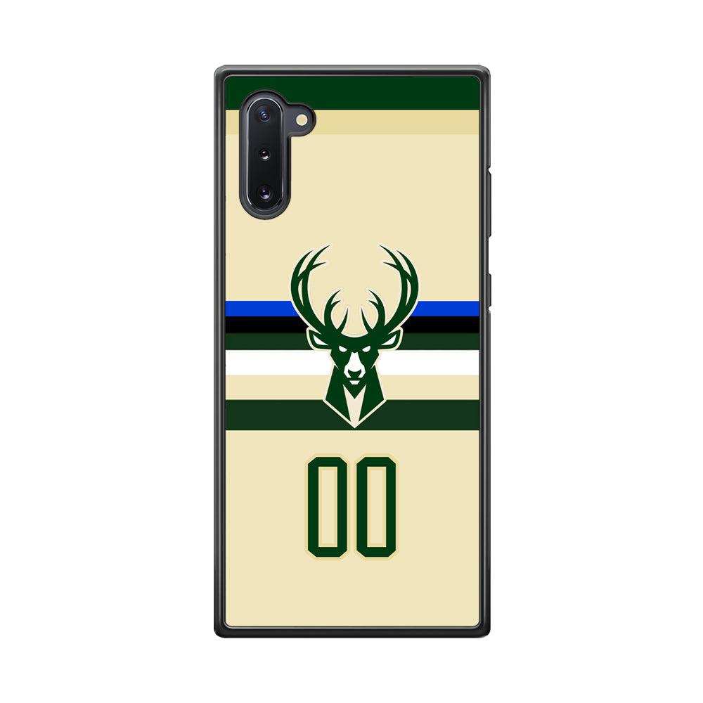 Milwaukee Bucks Light Cream Jersey Samsung Galaxy Note 10 Case-Rubber Black (2D Case)-Oxvistore