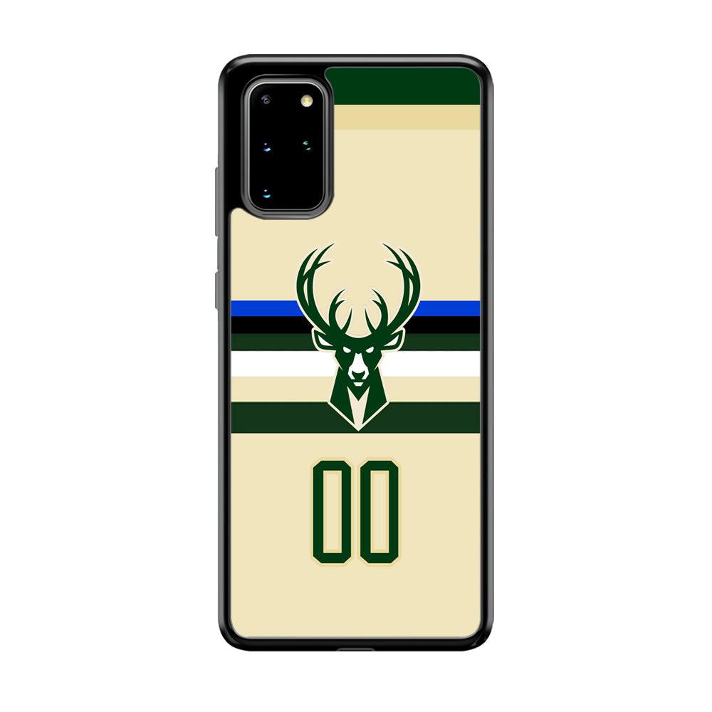 Milwaukee Bucks Light Cream Jersey Samsung Galaxy S20 Plus Case-Rubber Black (2D Case)-Oxvistore