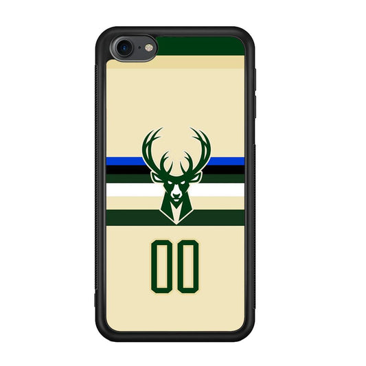 Milwaukee Bucks Light Cream Jersey iPod Touch 6 Case-Rubber Black (2D Case)-Oxvistore