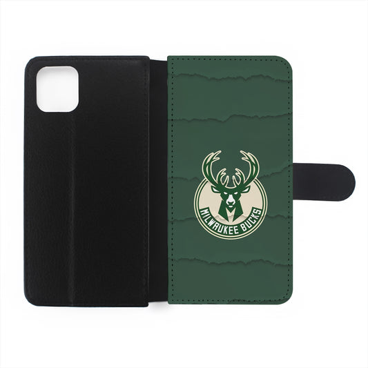 Milwaukee Bucks Logo Flip Wallet Phone Case