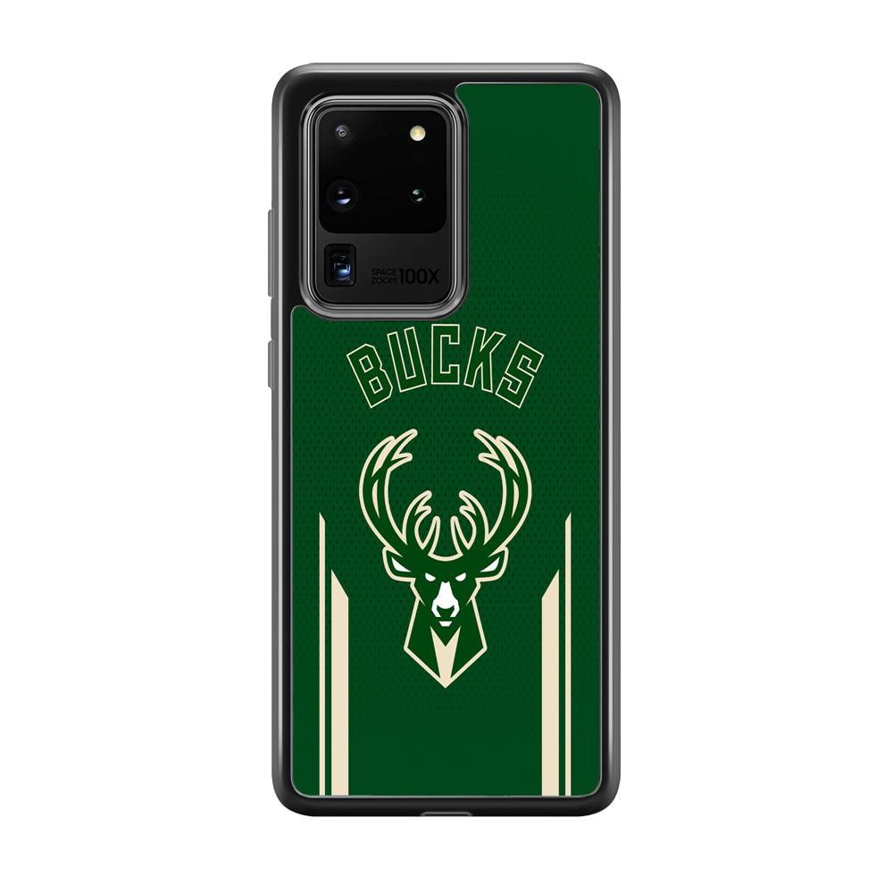 Milwaukee Bucks The Radial Patern Samsung Galaxy S20 Ultra Case-Rubber Black (2D Case)-Oxvistore