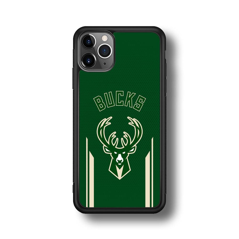 Milwaukee Bucks The Radial Patern iPhone 11 Pro Max Case-Rubber Black (2D Case)-Oxvistore