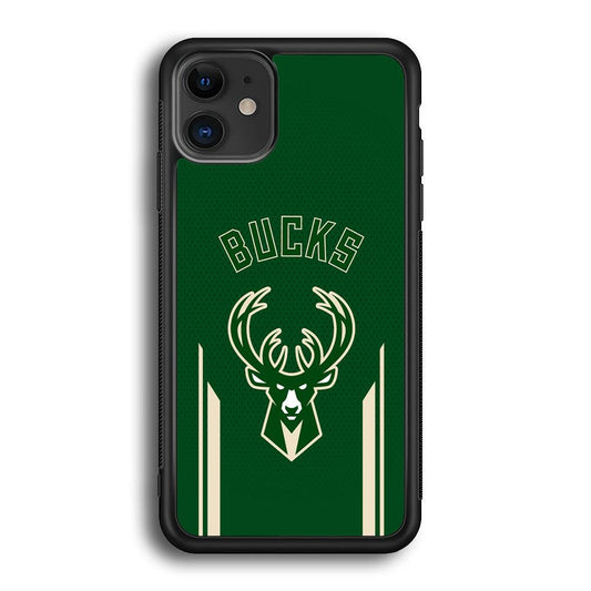 Milwaukee Bucks The Radial Patern iPhone 11 Case-Rubber Black (2D Case)-Oxvistore