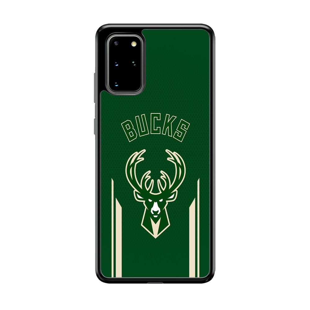 Milwaukee Bucks The Radial Patern Samsung Galaxy S20 Plus Case-Rubber Black (2D Case)-Oxvistore