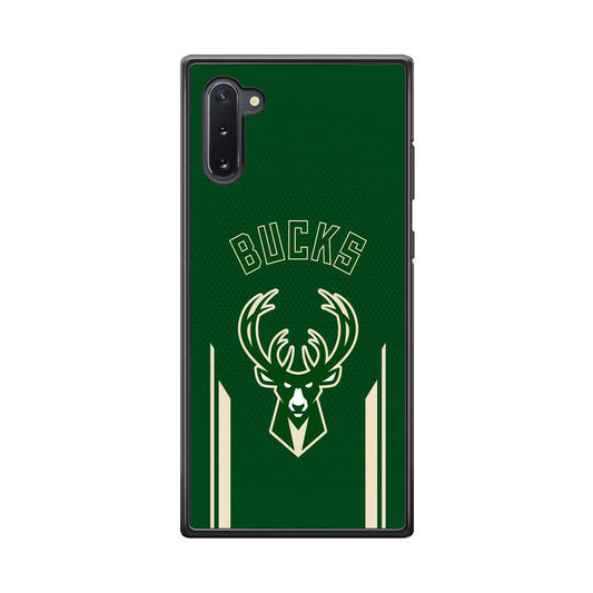 Milwaukee Bucks The Radial Patern Samsung Galaxy Note 10 Case-Rubber Black (2D Case)-Oxvistore