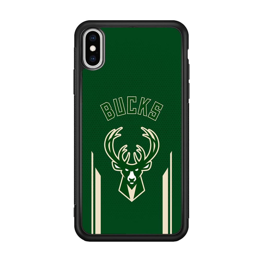 Milwaukee Bucks The Radial Patern iPhone XS Case-Rubber Black (2D Case)-Oxvistore
