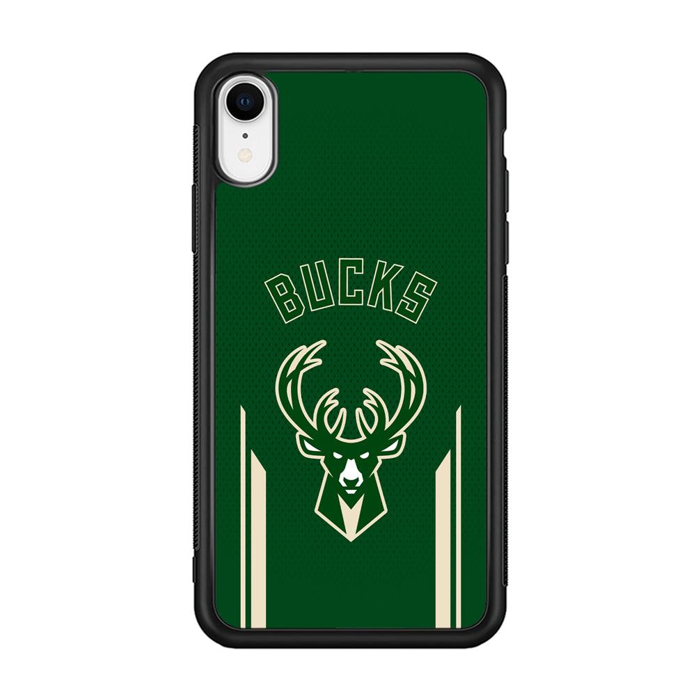 Milwaukee Bucks The Radial Patern iPhone XR Case-Rubber Black (2D Case)-Oxvistore