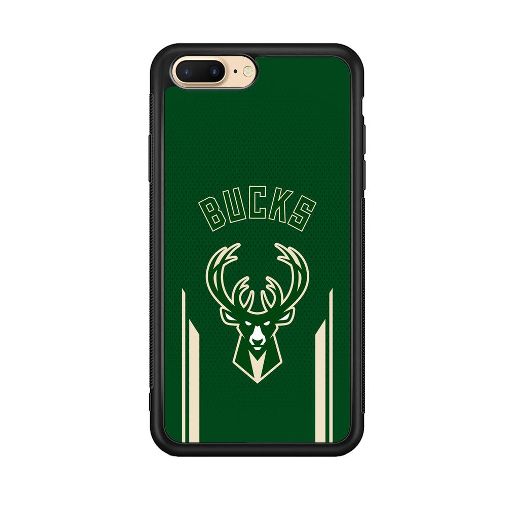 Milwaukee Bucks The Radial Patern iPhone 7 Plus Case-Rubber Black (2D Case)-Oxvistore