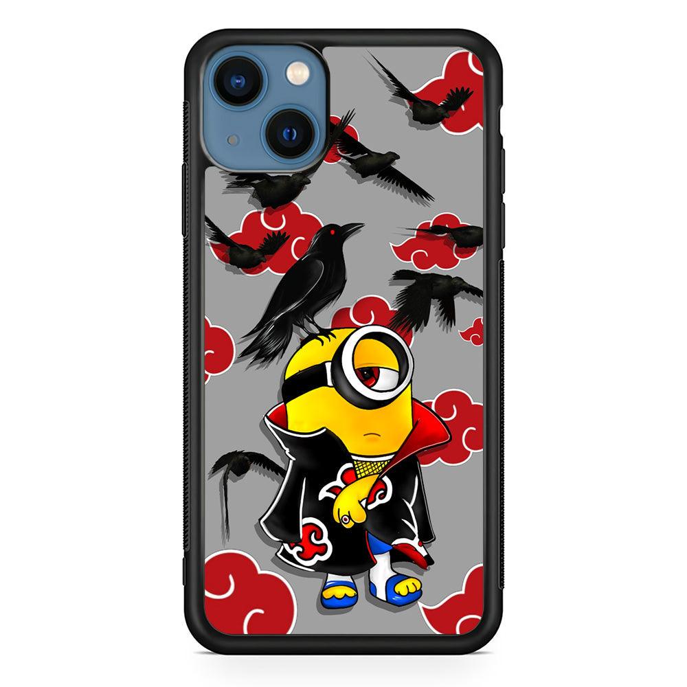 Minions Itachi Mode On iPhone 14 Case-Rubber Black (2D Case)-Oxvistore