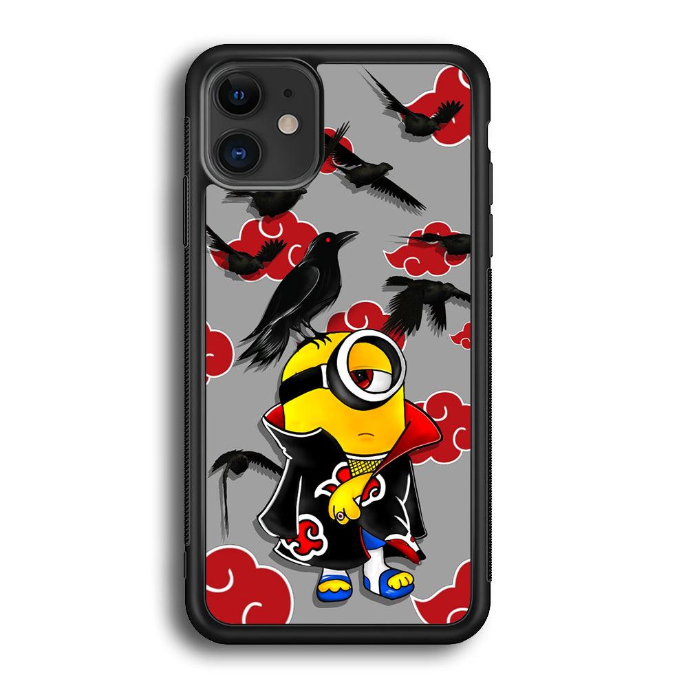 Minions Itachi Mode On iPhone 12 Case-Rubber Black (2D Case)-Oxvistore