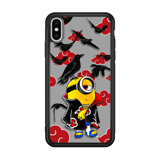 Minions Itachi Mode On iPhone XS Case-Rubber Black (2D Case)-Oxvistore