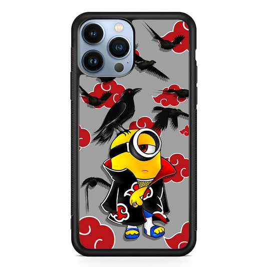 Minions Itachi Mode On iPhone 13 Pro Case-Rubber Black (2D Case)-Oxvistore