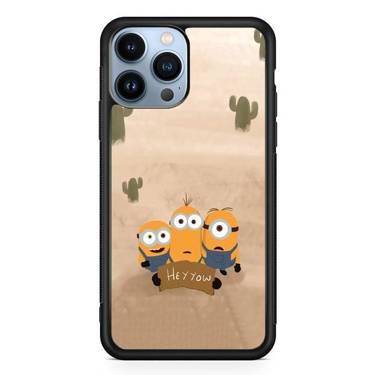 Minions Lost in The Desert iPhone 13 Pro Case-Rubber Black (2D Case)-Oxvistore