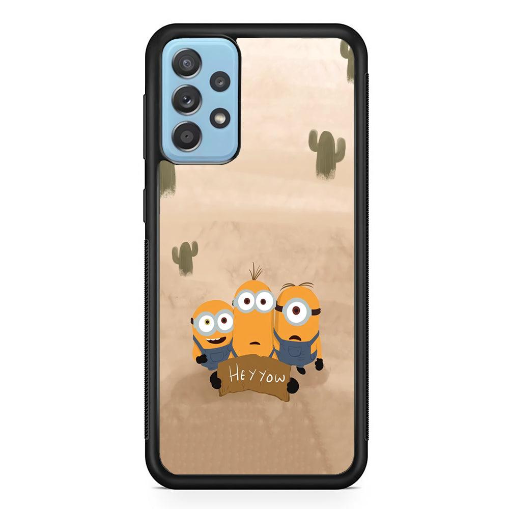 Minions Lost in The Desert Samsung Galaxy A72 Case-Rubber Black (2D Case)-Oxvistore