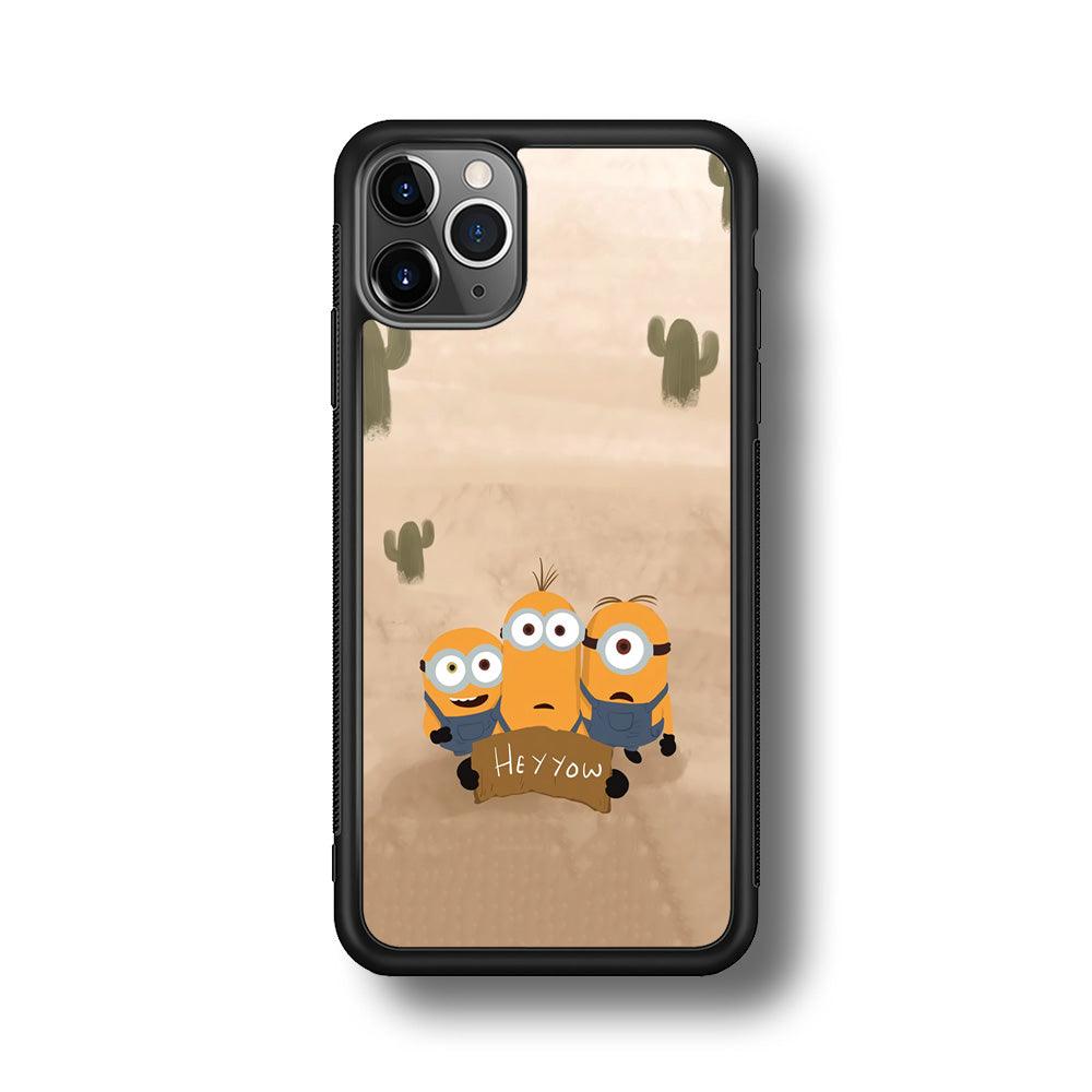 Minions Lost in The Desert iPhone 11 Pro Max Case-Rubber Black (2D Case)-Oxvistore