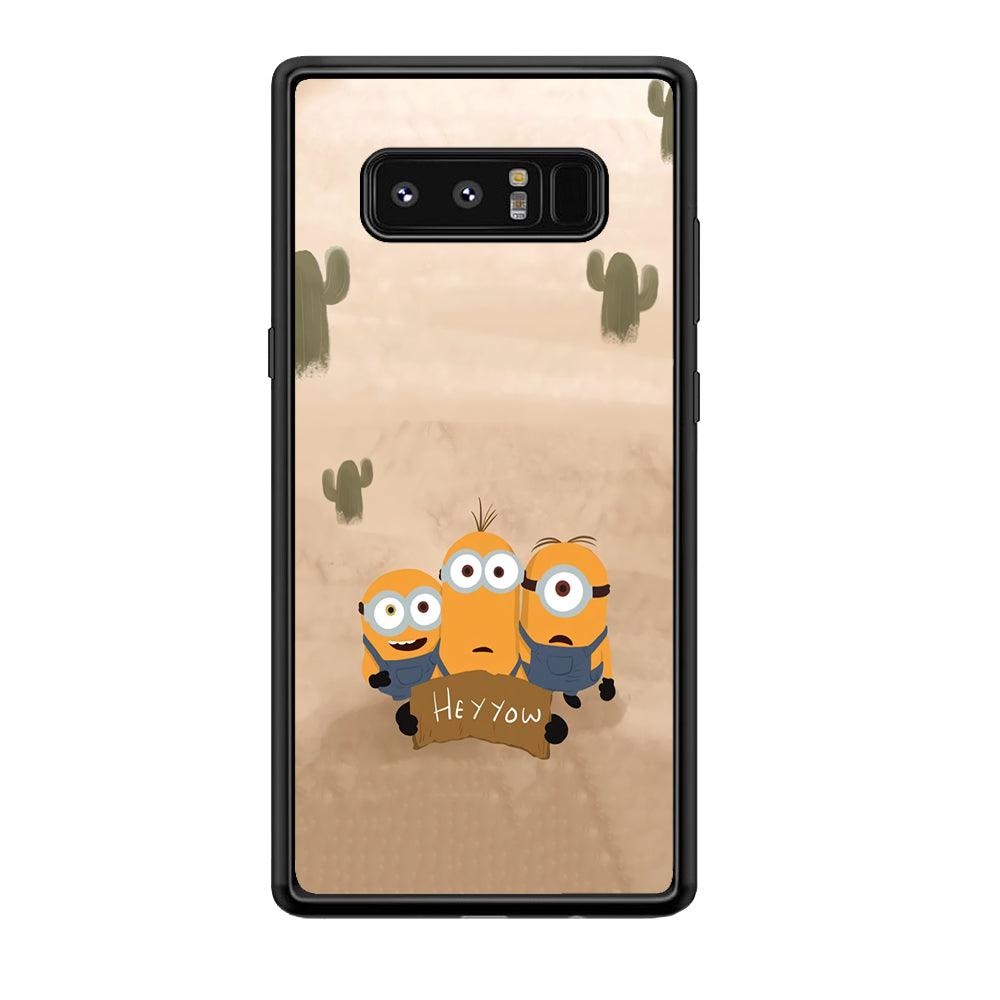 Minions Lost in The Desert Samsung Galaxy Note 8 Case-Rubber Black (2D Case)-Oxvistore