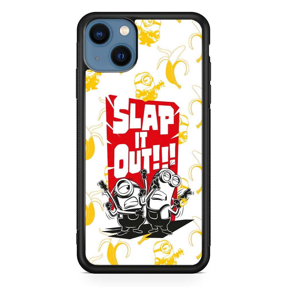 Minions Slap It Out iPhone 15 Case-Rubber Black (2D Case)-Oxvistore