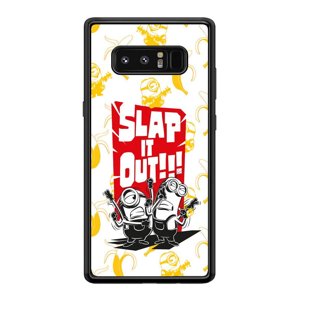 Minions Slap It Out Samsung Galaxy Note 8 Case-Rubber Black (2D Case)-Oxvistore
