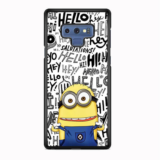 Minions Hail Word Samsung Galaxy Note 9 Case-Rubber White (2D Case)-Oxvistore