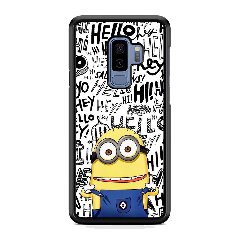 Minions Hail Word Samsung Galaxy S9 Plus Case-Rubber Black (2D Case)-Oxvistore