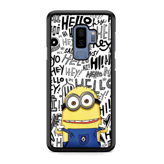 Minions Hail Word Samsung Galaxy S9 Plus Case-Rubber Black (2D Case)-Oxvistore