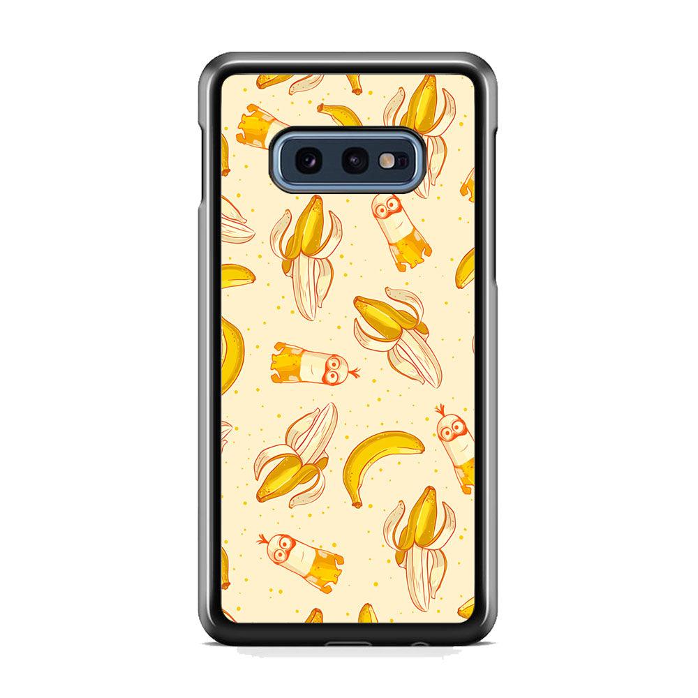 Minions and Banana Patern Samsung Galaxy S10E Case-Rubber Black (2D Case)-Oxvistore