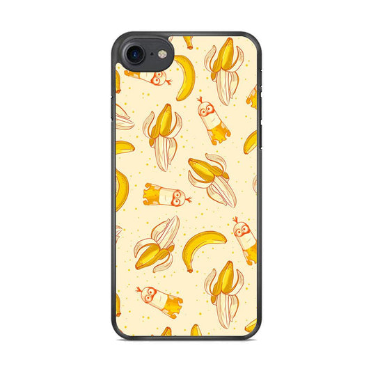 Minions and Banana Patern iPhone 7 Case-Rubber Black (2D Case)-Oxvistore