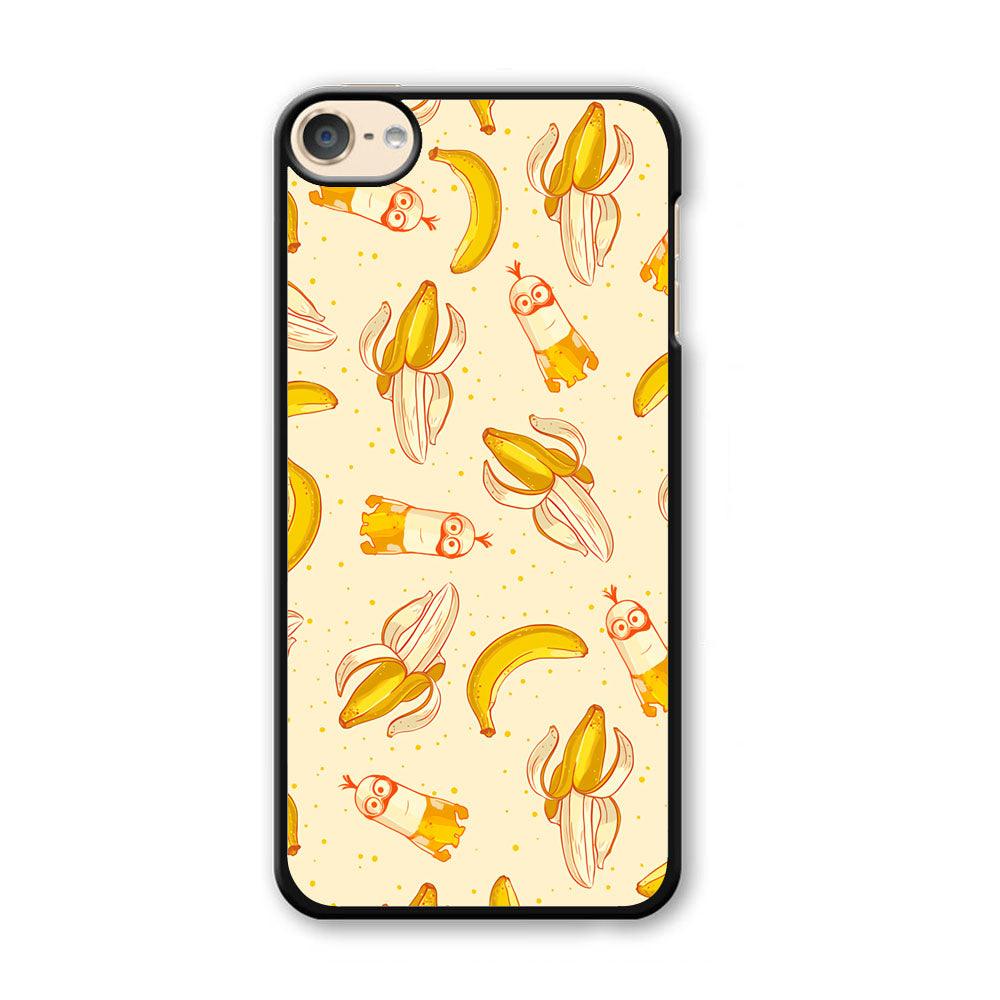 Minions and Banana Patern iPod Touch 6 Case-Plastic Black (2D Case)-Oxvistore