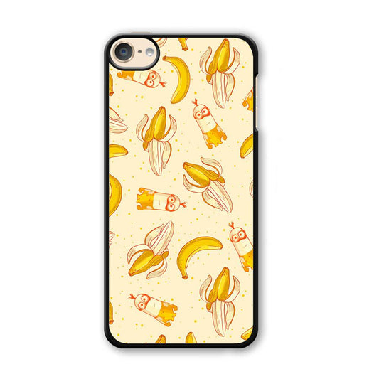 Minions and Banana Patern iPod Touch 6 Case-Plastic Black (2D Case)-Oxvistore