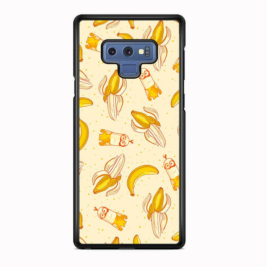 Minions and Banana Patern Samsung Galaxy Note 9 Case-Rubber Black (2D Case)-Oxvistore