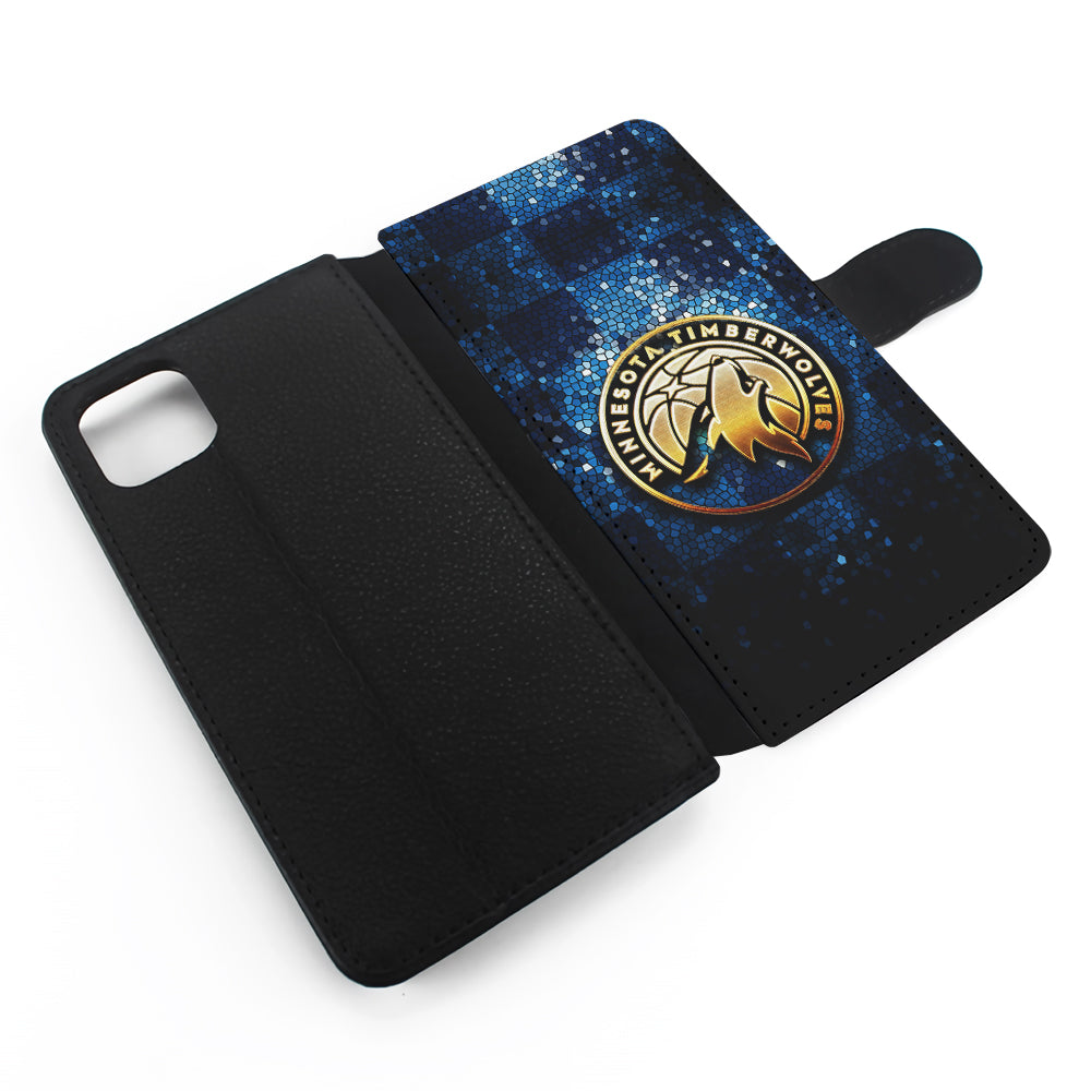 Minnesota Timberwolves Gold Flip Wallet Phone Case