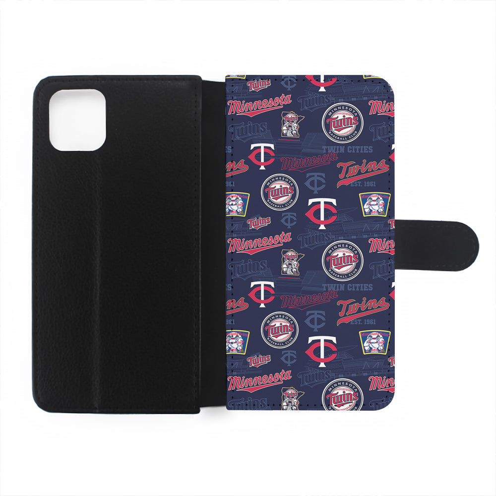 Minnesota Twins Pattern Flip Wallet Phone Case