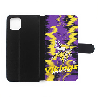 Minnesota Vikings Abstract Color Flip Wallet Phone Case